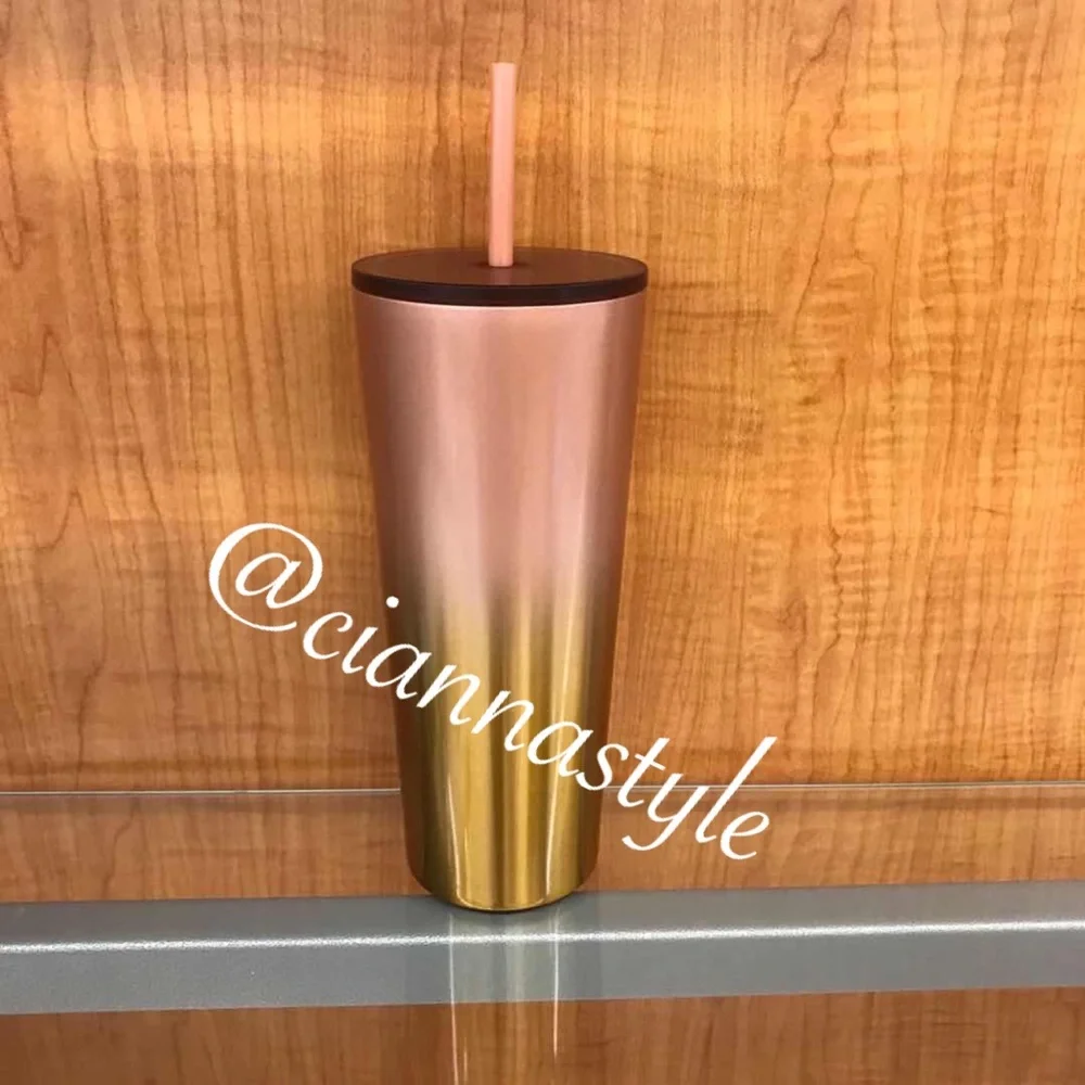Starbucks Pink and Gold Ombre Tumbler